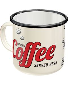 Nostalgic-Art Enamel Mug Strong Coffee Served Here 8x8x8xcm