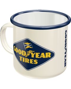 Nostalgic-Art Enamel Mug Goodyear Logo White 8x8x8xcm