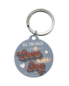 Nostalgic-Art Keyring Round Love Dog 7.5x4x0.3cm