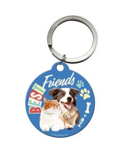 Nostalgic-Art Keyring Round Best Friends Cat & Dog 7.5x4x0.3cm
