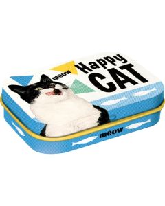 Nostalgic-Art Mint Box Happy Cat 4x6x2cm