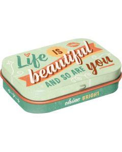 Nostalgic-Art Mint Box Life Is Beautiful and So Are You 4x6x2cm