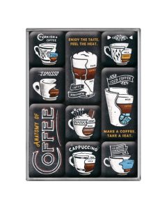 Nostalgic-Art 9pc Magnet Set Anatomy of Coffee 7x9.3x2cm